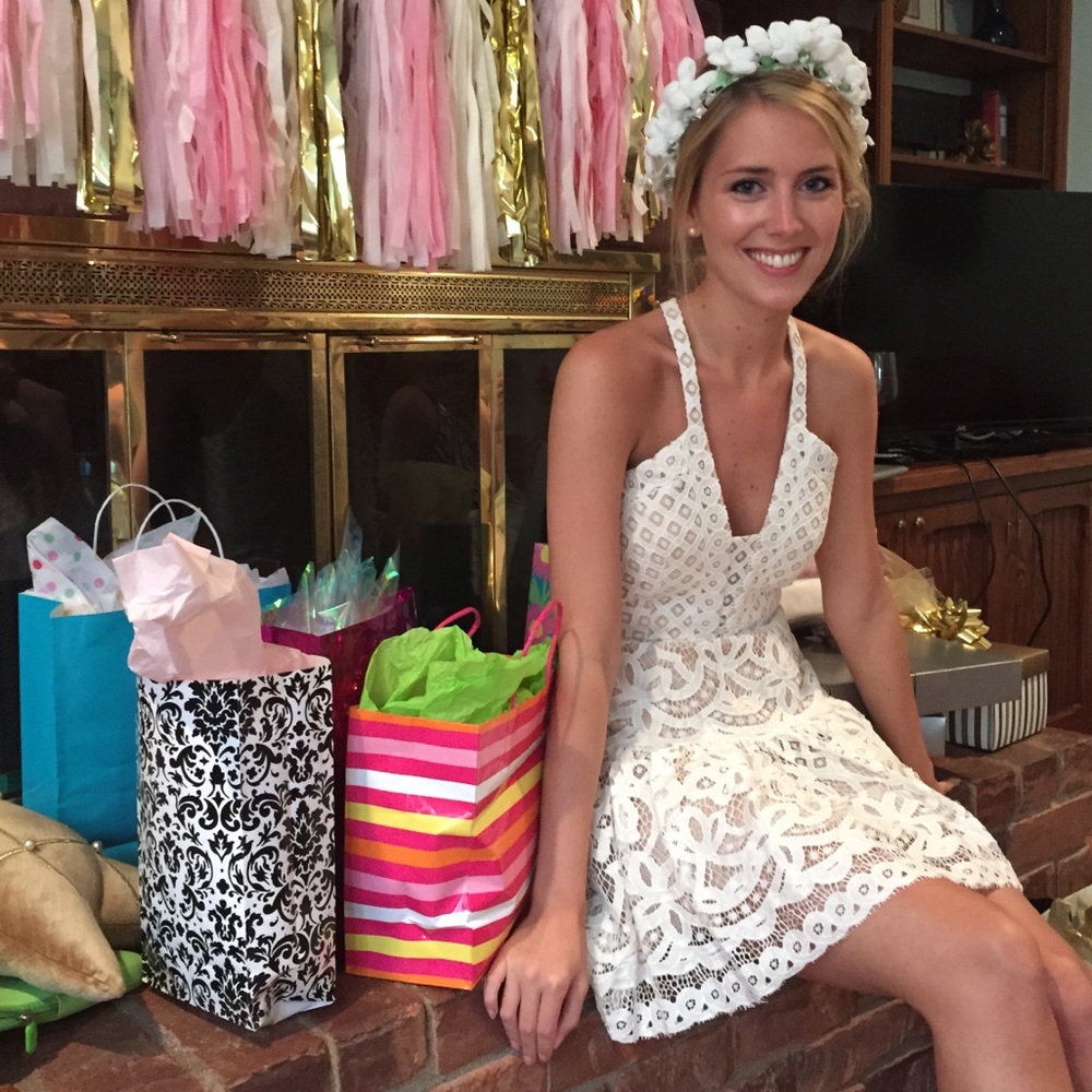BCBG crochet mini dress